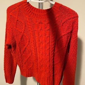 super soft bright red sweater